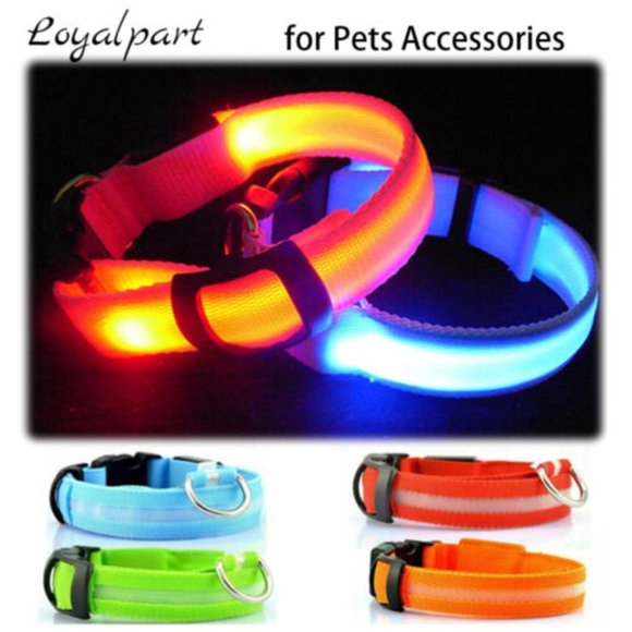 Other Led Adjustable Dog Collar Blinking Night Flashing Light Up Glow